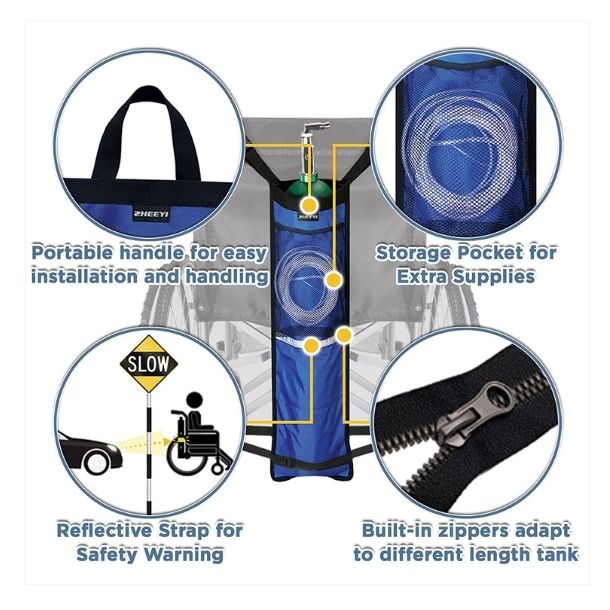 Portable Oxygen Tank Holder for Wheelchair 